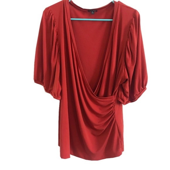 Nine West Tops - Nine West Drape Ruche Faux Wrap Blouse